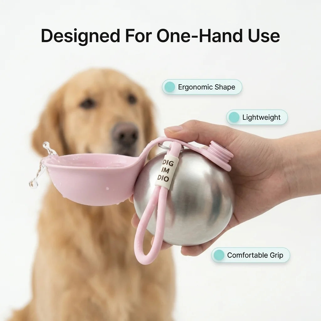 Barkbly™ Insulated Dog Water Bottle with Collapsible Silicone Bowl