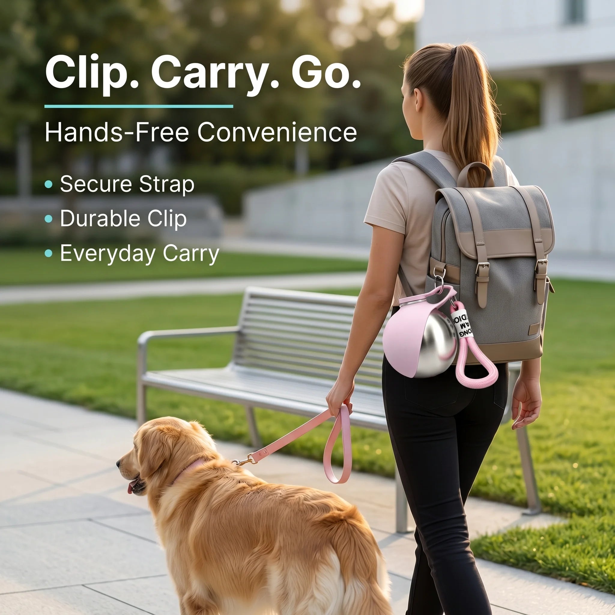 Barkbly™ Insulated Dog Water Bottle with Collapsible Silicone Bowl